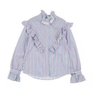 PHILOSOPHY di LORENZO SERAFINI Striped Ruffle Kids Shirt 4Y BNWT